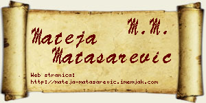 Mateja Matasarević vizit kartica